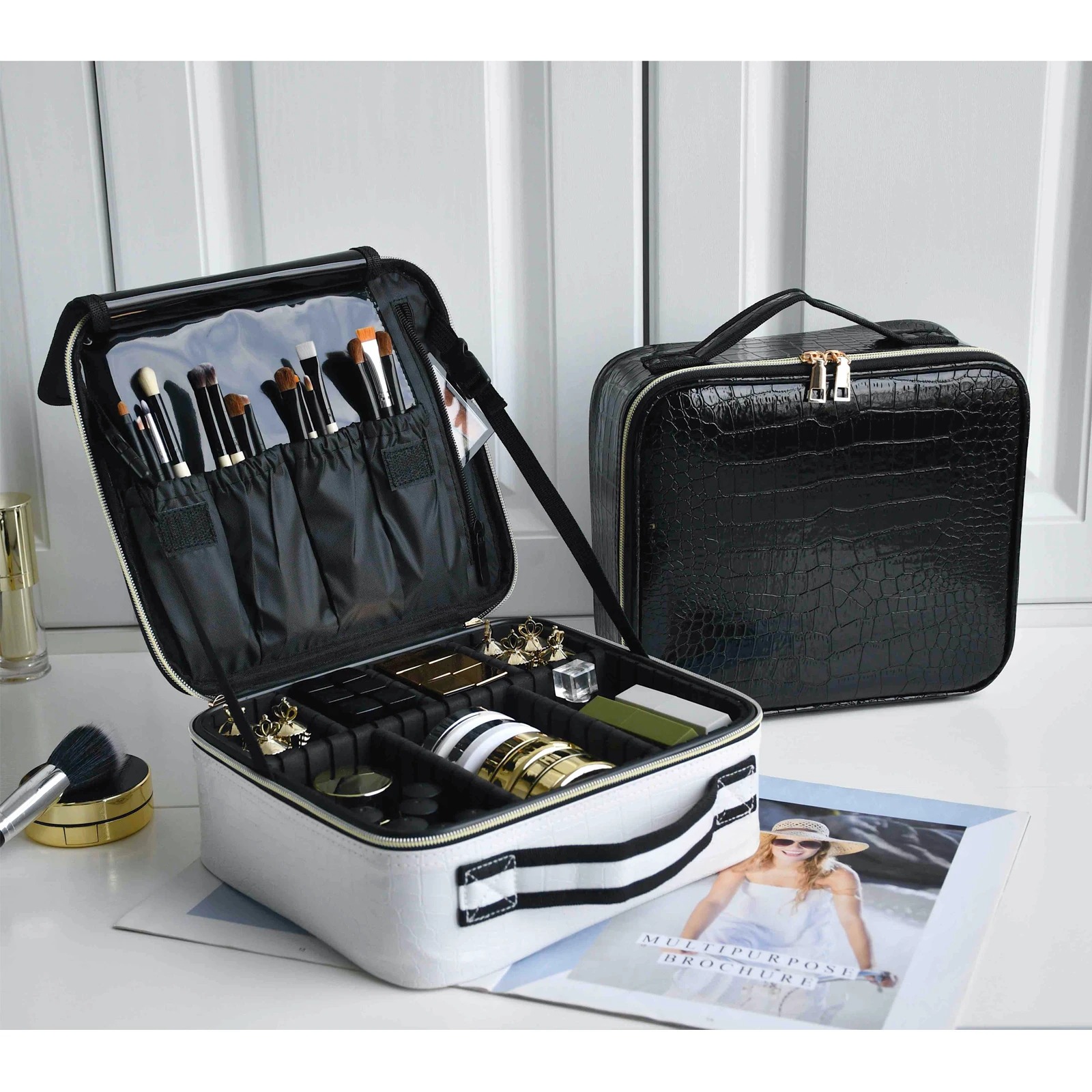 Women Bags Outlet - New PU Leather Cosmetic Bag Multi-Functional