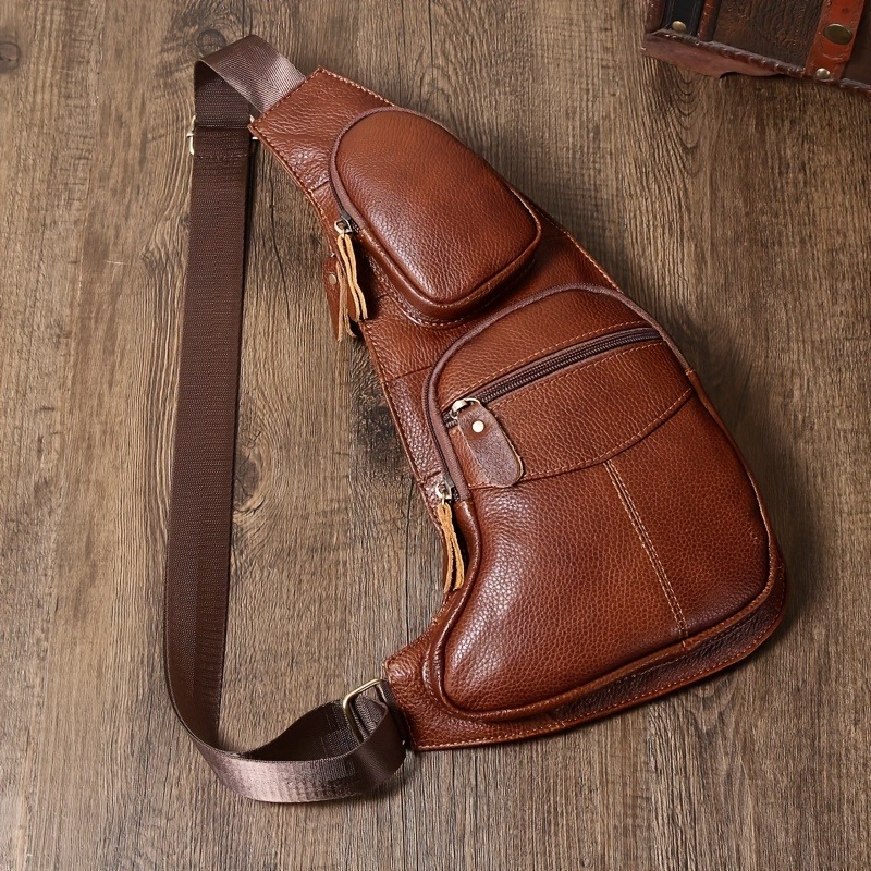 Women Bags Polene - Genuine Leather Chest Bag for Men