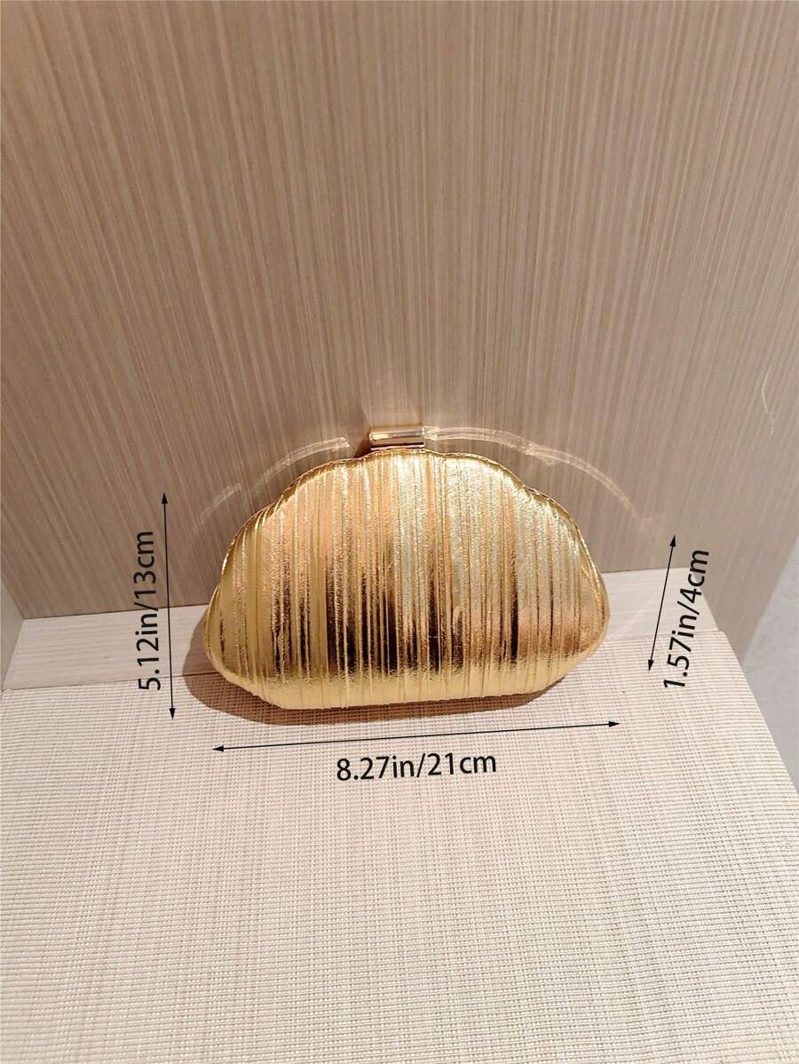 Gold Shiny Leather Box Clutch  – Women Bags Gold recenzja i cena