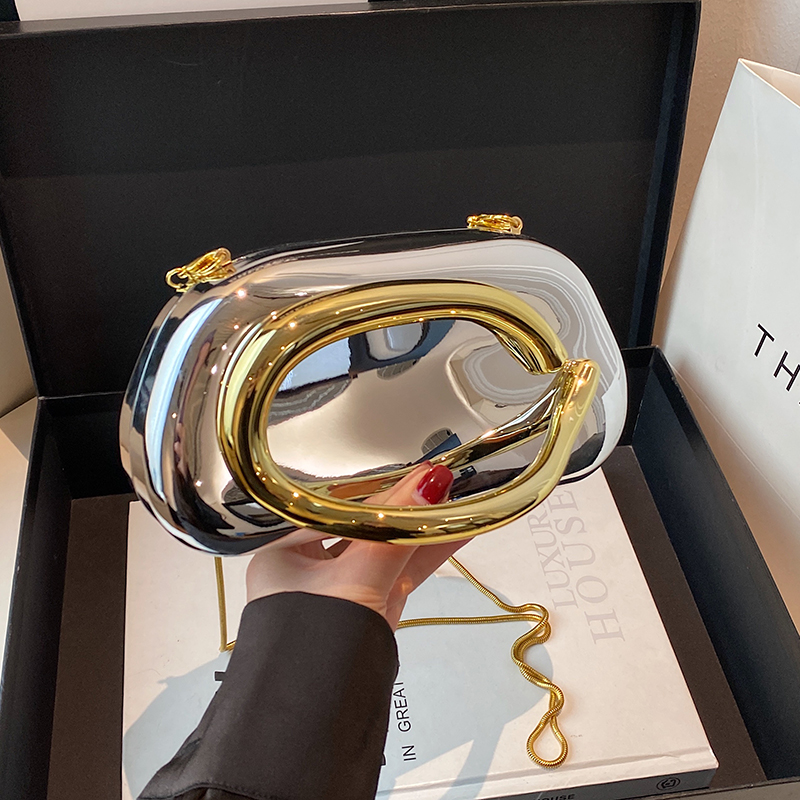 Gold Closure Box Clutch Bag wo – Women Bags Gold recenzja i cena