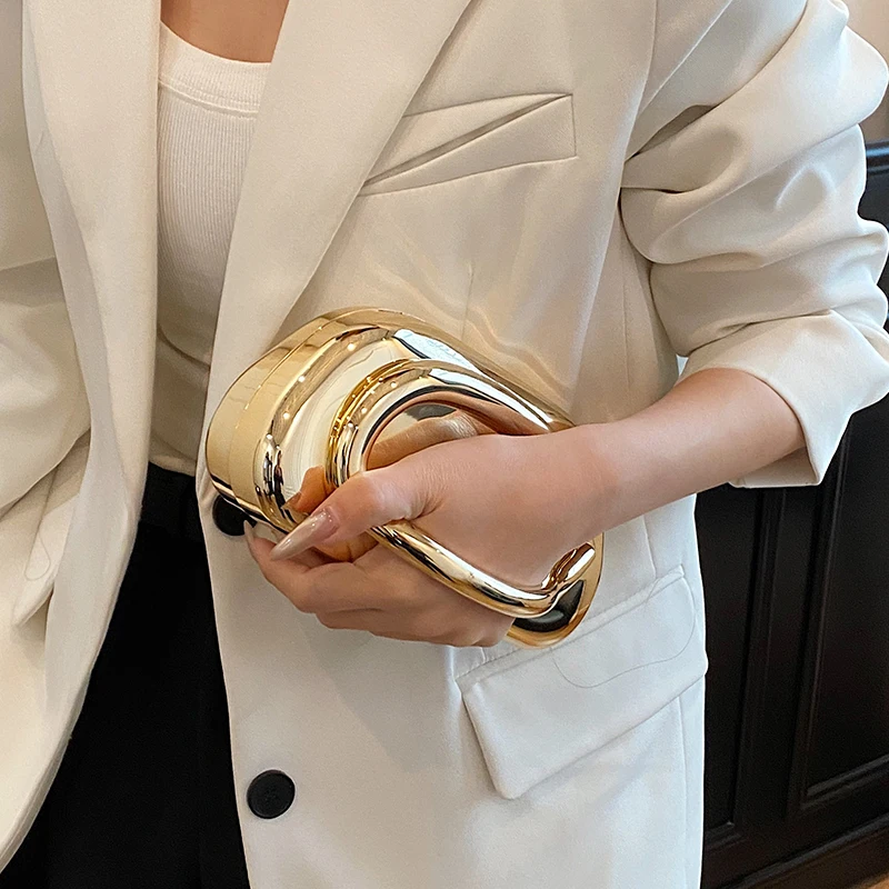 Gold Closure Box Clutch Bag wo – Women Bags Gold recenzja i cena