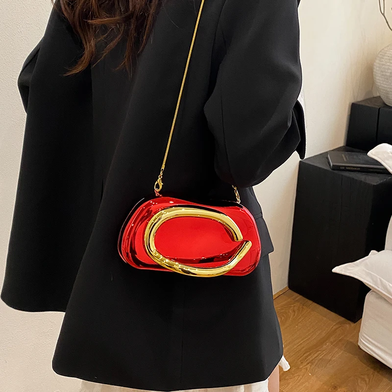 Gold Closure Box Clutch Bag wo – Women Bags Gold recenzja i cena