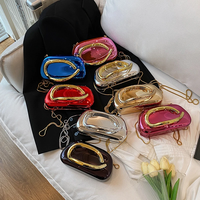 Gold Closure Box Clutch Bag wo – Women Bags Gold recenzja i cena