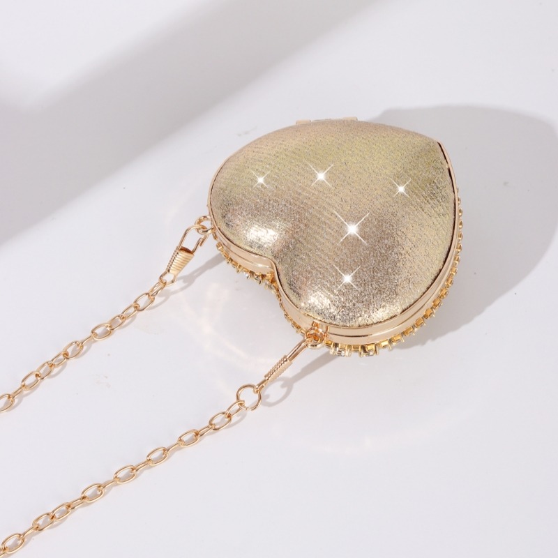 Mini Heart-shaped Diamond Sett – Women Bags Gold recenzja i cena
