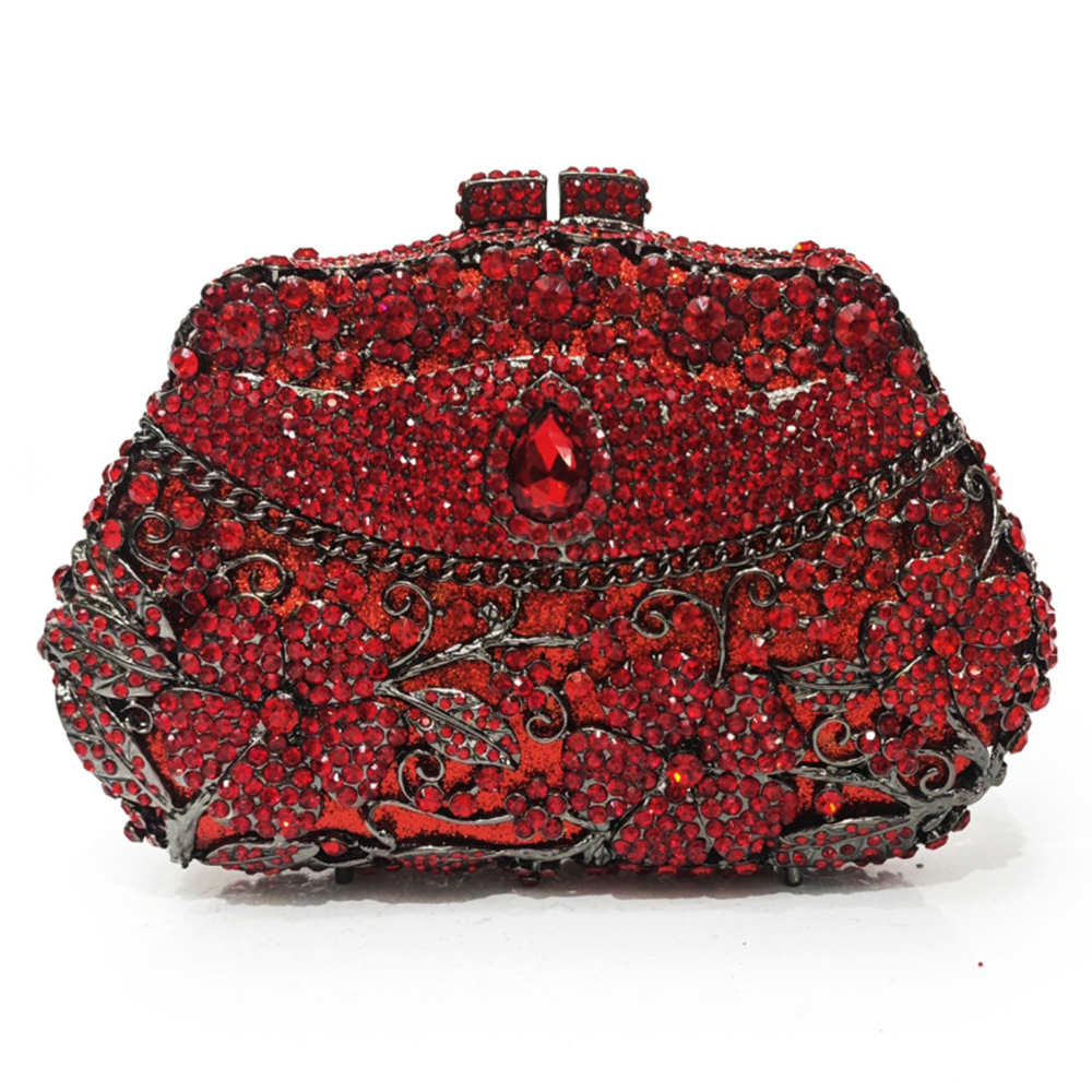 Gold Metal Flower Diamond Even – Women Bags Gold recenzja i cena