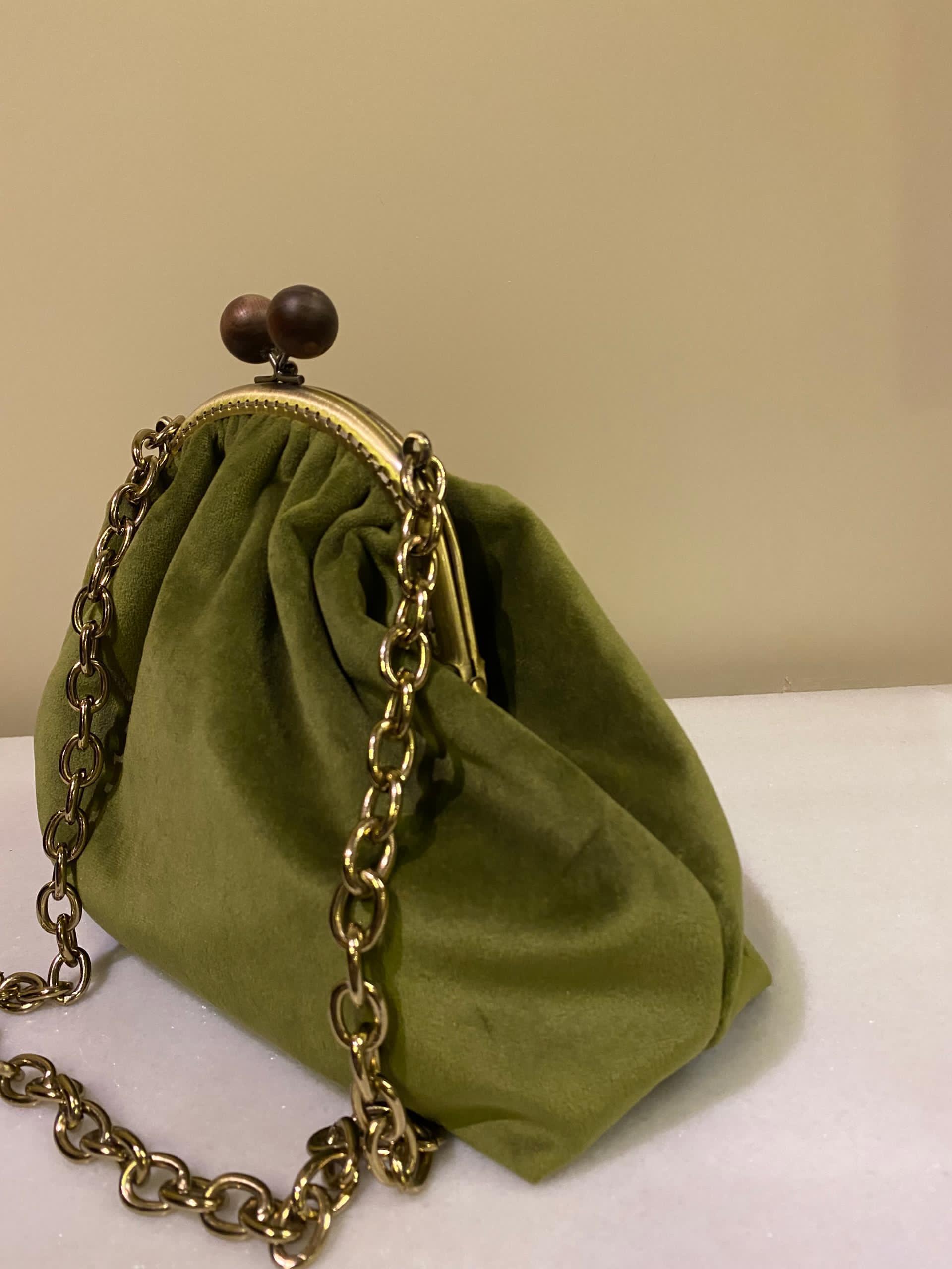 Lost in Vintage Velvet Bag Kis – Women Bags Gold recenzja i cena
