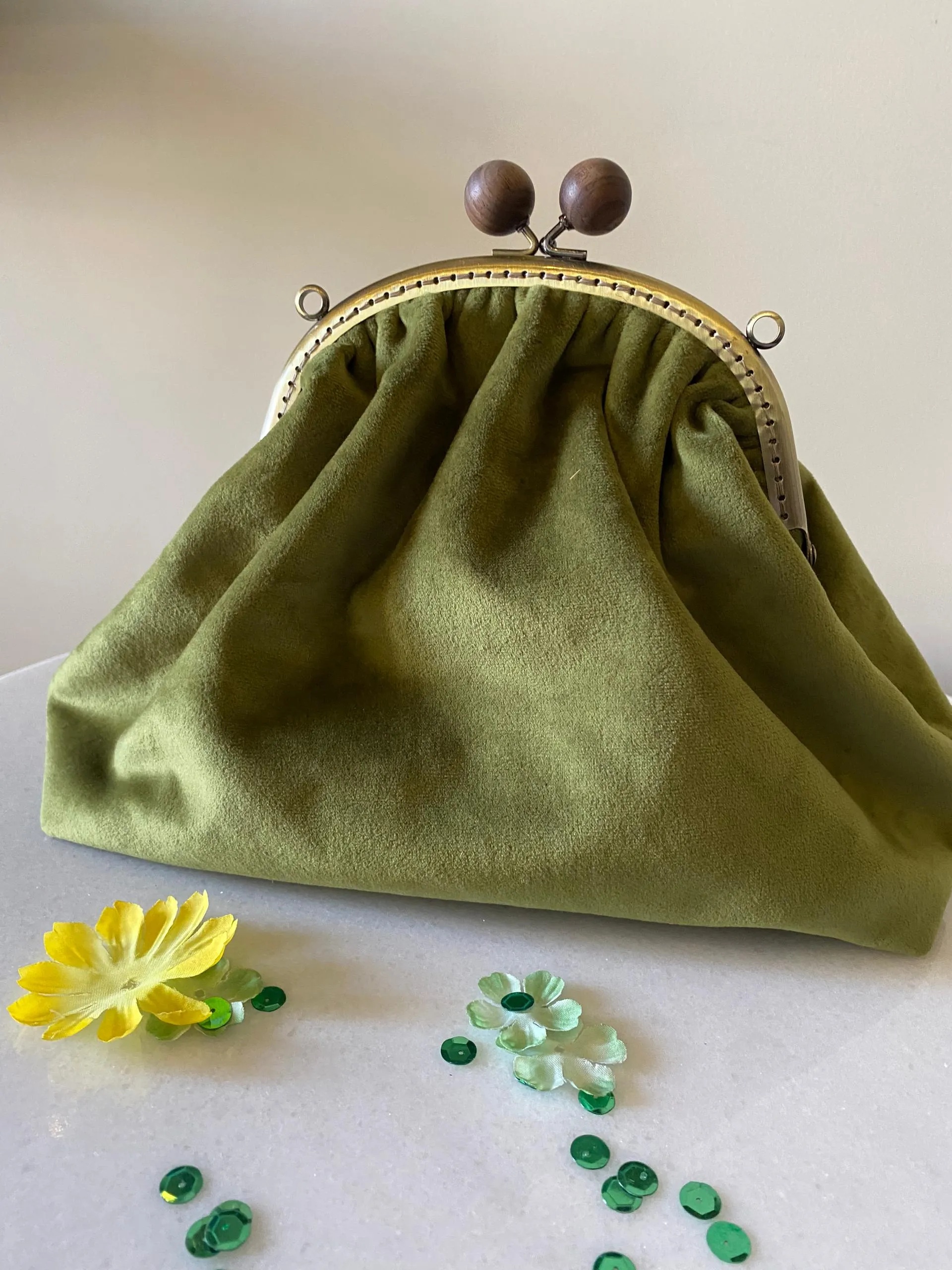 Lost in Vintage Velvet Bag Kis – Women Bags Gold recenzja i cena