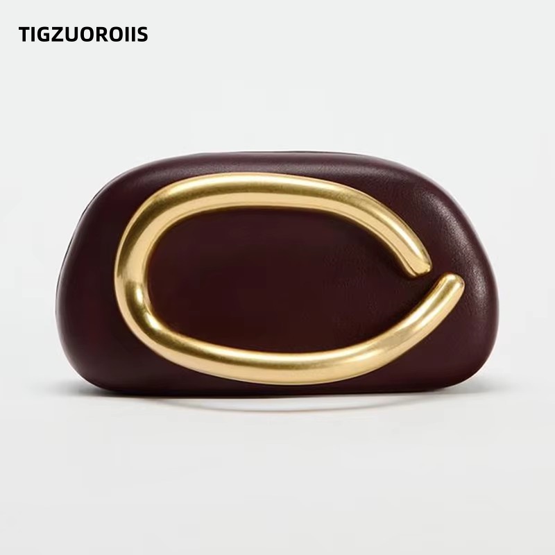 Gold Metal Closure Box Clutch  – Women Bags Gold recenzja i cena