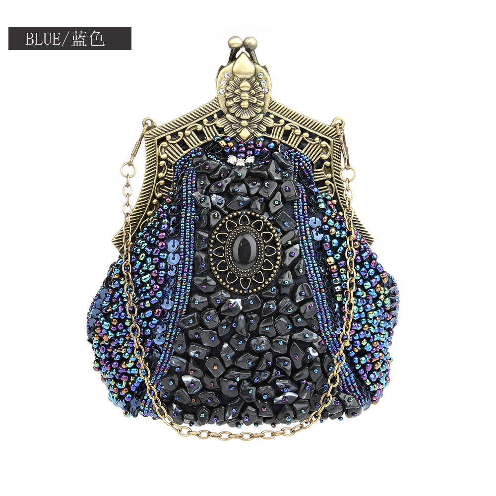 Retro Fashion Pearl Sequin Bea – Women Bags Gold recenzja i cena