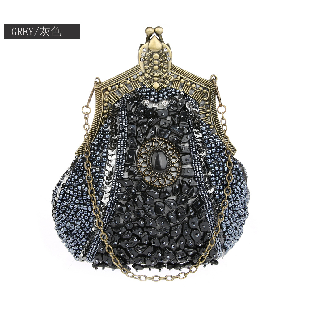 Retro Fashion Pearl Sequin Bea – Women Bags Gold recenzja i cena