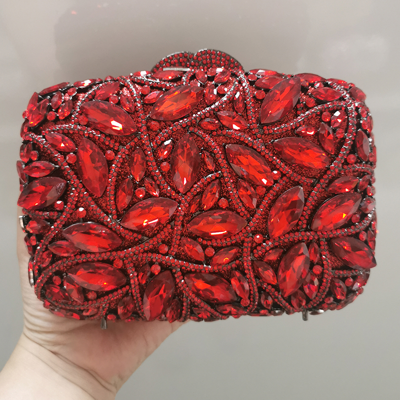 Large AB Rhinestone Crystal Cl – Women Bags Gold recenzja i cena